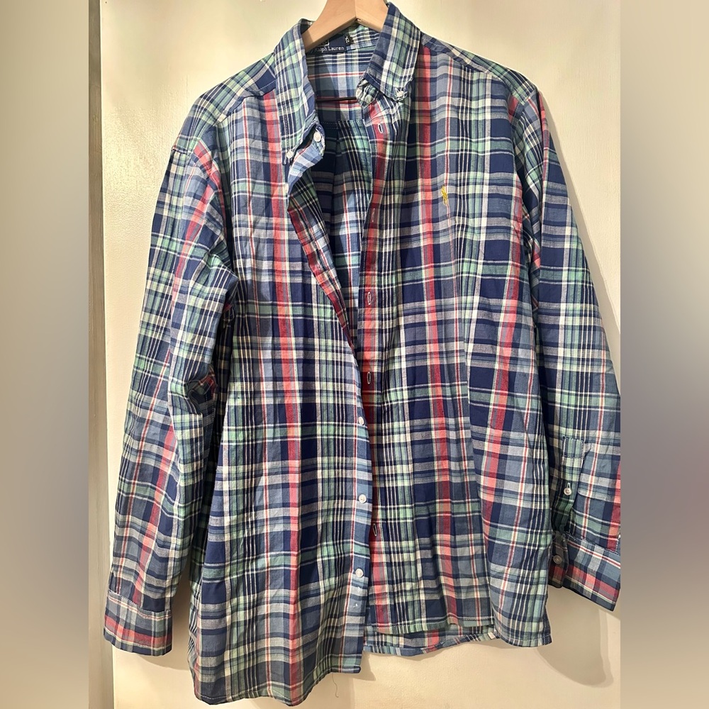 Polo Ralph Lauren preppy plaid button down size 2xl